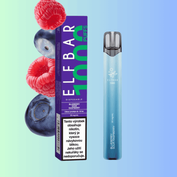 Elf Bar 1000 Blueberry Sour Raspberry - Borůvky a kyselé maliny - 20mg