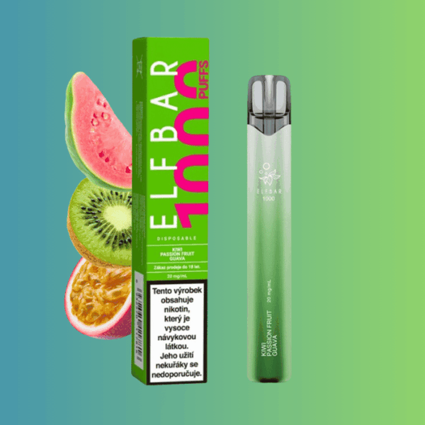 Elf Bar 1000 Kiwi Passion Fruit Guava - Kiwi, marakuja a guava 20mg