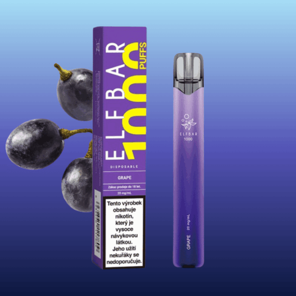 Elf Bar 1000 Grape - Sladké hroznové víno 20mg